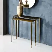 Distinguished Cattelan Italia Etoile console table with slender legs crafted in uniform gold tone metal and matte finish