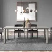 Harmonious Pacini & Cappellini Gio table with a light cream wooden base and glossy wood top crafted in Italy