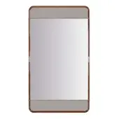 Stylish Turri Madison mirror with glossy lacquered wood and light gold metal details dividing bronzed sections