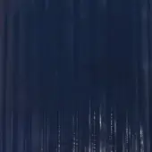 Deep blue ribbed texture with vertical parallel lines, glossy reflective surface, diffused lighting, dark background, structured industrial aesthetic.