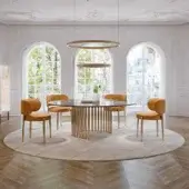 Distinguished Turri Roma rug crafted in Italy with botanical silk in a neutral beige and delicate striped finish