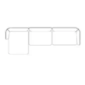 Modular sectional sofa line drawing, rectangular seats, square chaise, minimalist design, clean lines, white background.