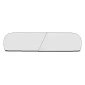 Modular sofa, light gray fabric, low profile with curved back and dark base, minimalist contemporary design, rectangular form.