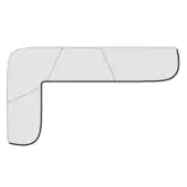 L-shaped sectional sofa, light gray fabric, rounded corners, modular design, minimalist aesthetic, studio shot, white background.