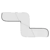 Light gray sectional sofa with L-shape and protruding segment, featuring textured fabric, angular corners, and low rectangular cushions.