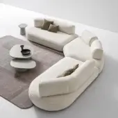 Distinguished Ditre Italia Isla sectional with woven textile upholstery and adjustable backrests crafted in Italy