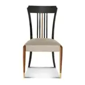 Exceptional BelMondo Lexington Avenue chair crafted with smooth seating and contrasting glossy black with natural wood finish