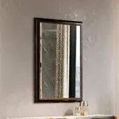 Distinguished BelMondo Lexington Avenue mirror with dual frames in medium wood and black, crafted in Italy