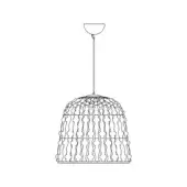Pendant light fixture, metal line drawing, tiered dome shade with repeating crown-like elements in layered horizontal sections.