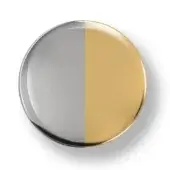 Circular icon, split gray and gold, with glossy finish and raised metallic rim, displaying “oc light gold + c chrome” text label.