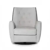 Distinctive BelMondo by Bellotti Ezio Medita swivel lounge chair in light gray textile upholstery with a matte finish