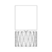 Table lamp with black rectangular shade and geometrically patterned base, featuring a diamond-like openwork structure against a white backdrop.