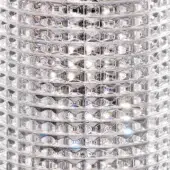 Carved glass surface, transparent material, repeating grid pattern with rounded indentations, reflective and shimmering texture, Zoe version b.