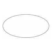 Black line oval shape labeled "oval – botero" on white background, horizontally elongated ellipse, smooth surface, minimalist design.