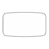 Abstract elongated shape, black outline, white fill, rounded corners, minimalist design, stylized form inspired by Fernando Botero’s artwork.