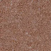 Fabric texture sample, warm brown with beige flecks, dense granular composition, rounded irregular elements, matte finish, studio lighting.