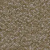 Fabric texture sample, olive-green and off-white, dense granular surface with irregular rounded and angular particles, matte finish.