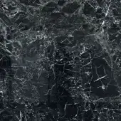 Dark gray marble texture with bright white irregular veins, polished surface displaying crystalline structure and complex, dynamic patterning.
