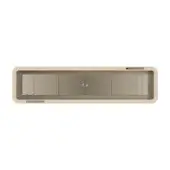 Storage unit, taupe with gradient, featuring textured cabinet doors and silver handles, minimalist rectangular design, studio product shot.