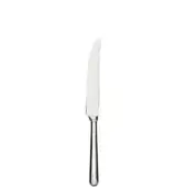 Stainless steel steak knife with curved blade, polished finish, and slender handle; “ROX” branding visible on blade and handle.