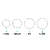 Round trays set, ceramic material, increasing sizes labeled small to large, with dark gray rims and recessed centers on a white background.