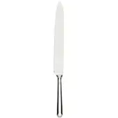 Carving knife, stainless steel, slender blade with teardrop handle; polished metal finish, “INOX” stamped on blade, white background.