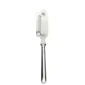 Stainless steel lemon peeler with curved blade, circular cutout, and polished handle, featuring “WECK” etching and logo.