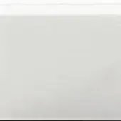 White rectangular wall tile with glossy finish, dark border line, and subtle “takto adagio type” text, minimalist design for kitchen or bath.