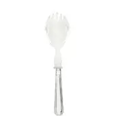 Serving fork with translucent plexiglass bowl and silver-toned ribbed handle, featuring drainage slots and embossed “Reflex” branding.