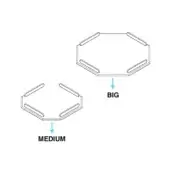 Octagonal diagram showing size variations labeled “BIG,” “MEDIUM,” and “MEDIUM” in light gray lines on a white background.