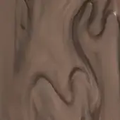 Swirling brown texture with smooth, glossy finish; undulating waves create a dynamic, liquid-like pattern on a light gray background.