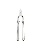 Silver champagne tongs with fluted handles and ridged grips, centered on a white background, showcasing polished metal construction.