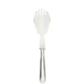 Silver serving fork with clear plexiglass head, broad tines, curved handle, polished finish, and subtle “Gien” embossing on white background.