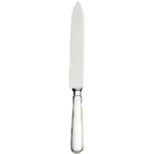 Carving knife with stainless steel blade and oval handle, featuring vertical fluting and polished metallic finish on a white background.