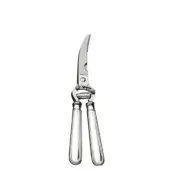 Poultry sheers with chrome handles and stainless steel blades, featuring serrated and smooth edges, with embossed Silit logo.