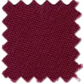 Burgundy Simonis 860 fabric swatch displays a tight weave with a repeating geometric square pattern and textured, slightly frayed edges.