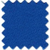 Simonis 860 fabric swatch, electric blue, features a tight woven geometric loop texture with raw, frayed edges on a neutral gray background.