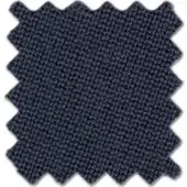Fabric swatch in slate grey with a nubby, knotted texture and zig-zagged edge, labeled "simonis® 860 – slate grey".