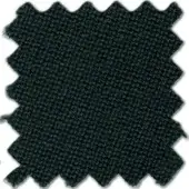 Spruce green fabric swatch with zig-zag trim, dense textured weave, matte finish, labeled "simonis® 860 – spruce" in sans-serif font.