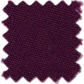 Wine fabric sample with a dense, textured weave and scalloped edges, displaying a rich plum color and “simonis® 860 – wine” text.