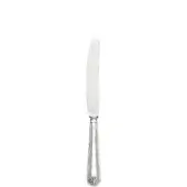 Silver fruit knife with stainless steel blade, fluted handle, and etched floral detail, hallmarked near bolster.