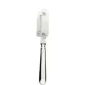 Stainless steel lemon peeler with rectangular blade, curved handle, and embossed “N.V.A.” branding, studio shot on white background.