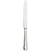 Silver table knife with fluted handle and rounded tip, studio shot against a white background, polished stainless steel.