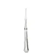 Silver lobster fork, slender handle, fluted design, two pointed tines, polished surface, circular hallmark, white background, even lighting.