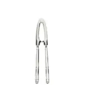Stainless steel nut cracker with hinged handles and ridged claw head, polished finish, symmetrical design, and “INOX” stamping.
