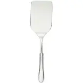 Stainless steel lasagna server, rectangular shape, polished finish, curved handle with stepped detail, marked "18/10", minimalist design.