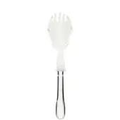 Serving fork with plexiglass head and polished silver handle, featuring four rounded tines and a teardrop finial.