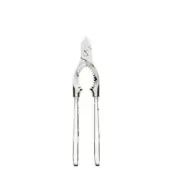 Champagne tongs, polished silver-toned metal, elongated handles with ridged grip and angled tips, symmetrical design, luxury tableware.