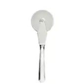 Stainless steel pizza cutter with 3.5-inch circular blade, fluted handle, and silver “Zepter” emblem on a white background.