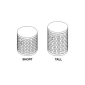 Cylindrical baskets, woven texture, dark lines, white background, short and tall sizes, bird illustration, demetra basket set3.